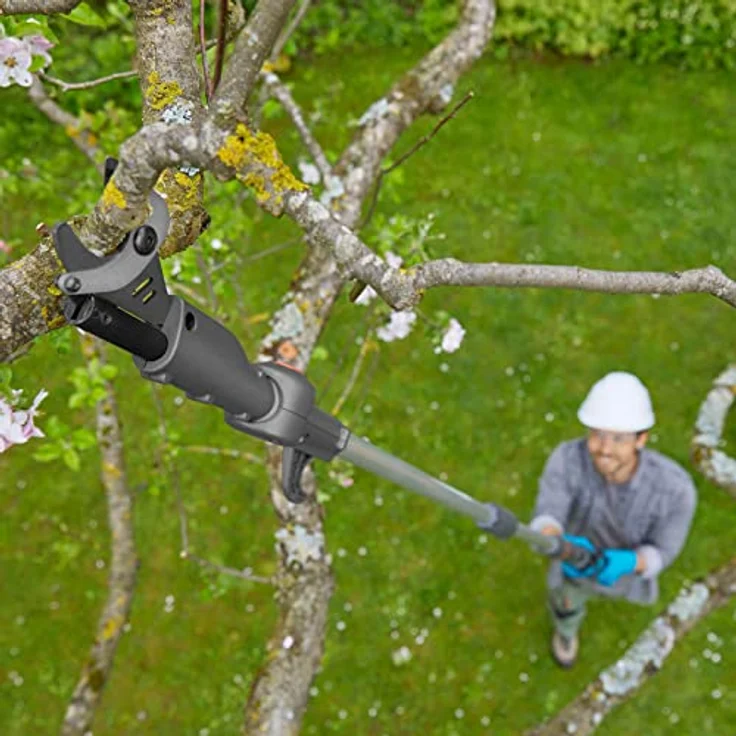 Gardena Akku-Teleskop-Baumschere HighCut 360/18V P4A ohne Akku: Astschere mit Teleskopstiel für Zweige in bis zu 5 m Höhe,schwenkbarer Schneidkopf, ergonomischer Griff, LED-Anzeige (14776-55) – Bild 5