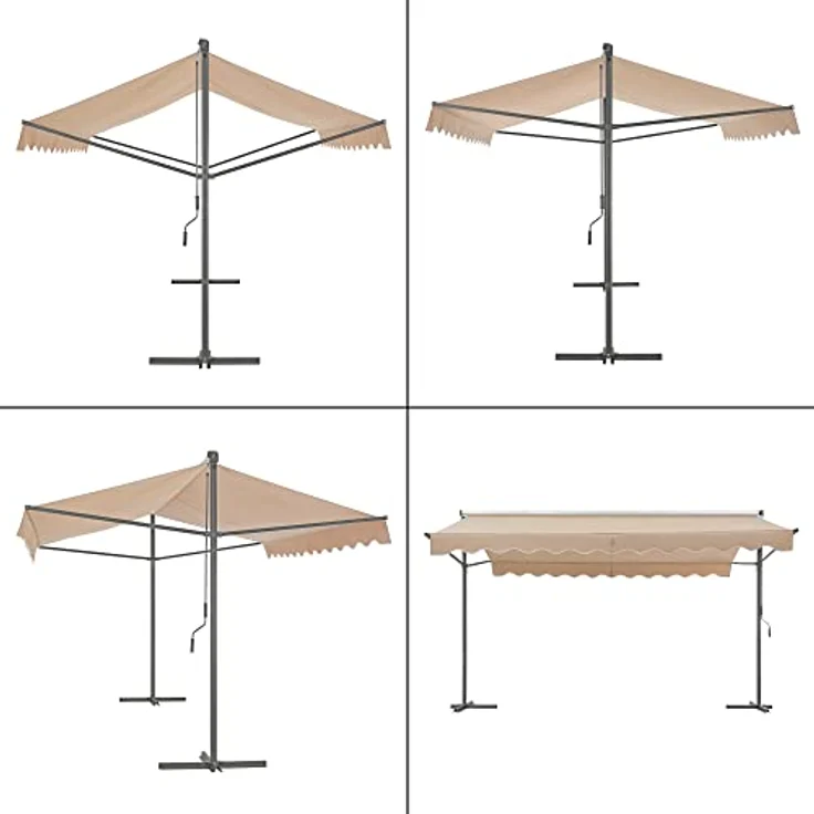 Standmarkise Selenizza freistehend 400x300x260cm Sandfarben (pro.tec) – Bild 5