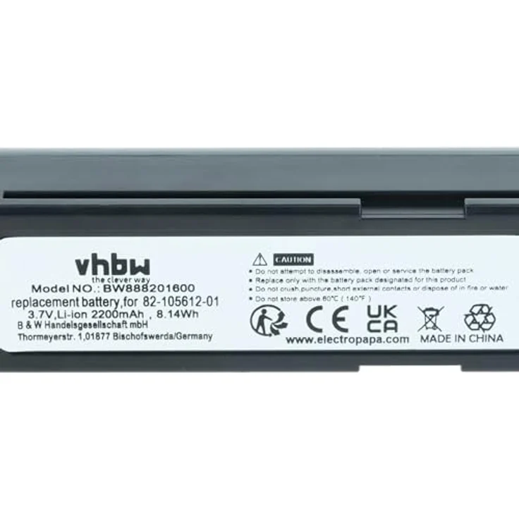 VHBW Akku Ersatz für Zebra 82-166537-01, BTRY-36IAB0E-00 für Barcodescanner (2200mAh, 3,7V, Li-Ion, schwarz) – Bild 5
