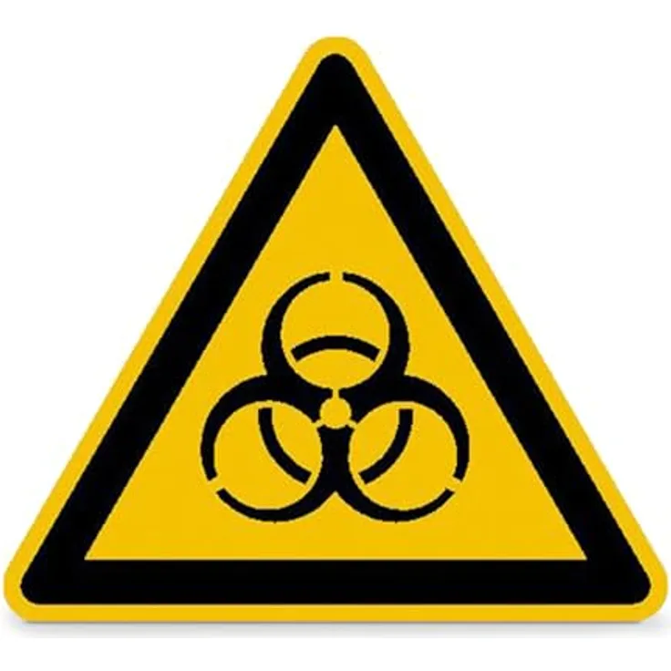 Betriebsausstattung24® Warnschild "Warnung vor Biogefährdung", Aluminium geprägt, Durchmesser 200 mm