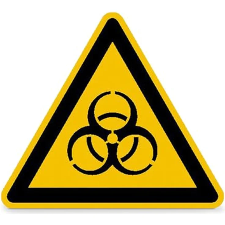 Betriebsausstattung24® Warnschild "Warnung vor Biogefährdung", Aluminium geprägt, Durchmesser 200 mm – Bild 1