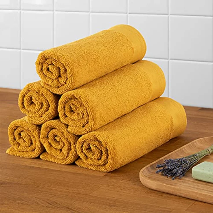 Blumtal Saunatuch, Gelb, 80x200 cm, 100% Baumwolle, Oeko-Tex zertifiziert, 2er Set – Bild 5