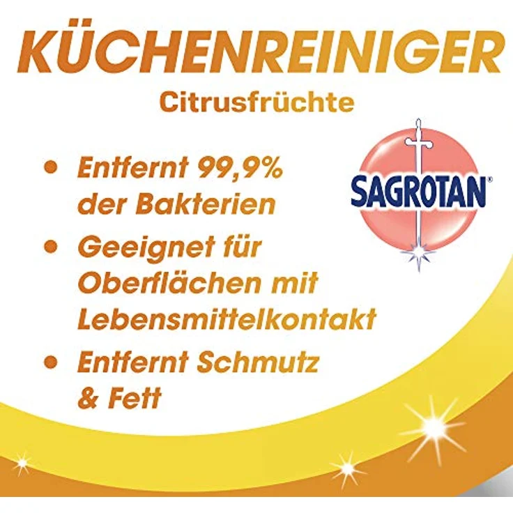SAGROTAN Küchen-Allzweckreiniger Zitrone, 750ml Sprühflasche mit Desinfektionsmittel für hygienische Sauberkeit – Bild 3