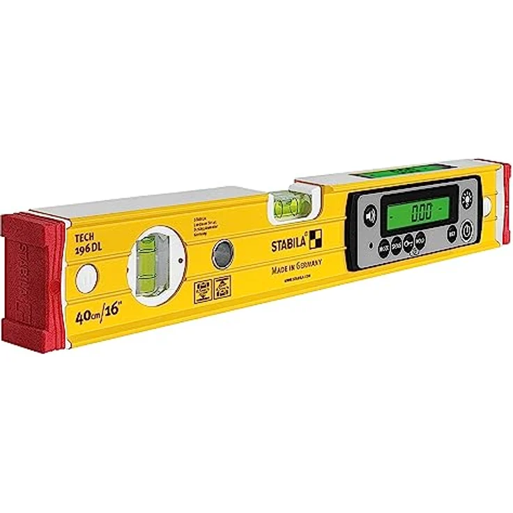 STABILA Elektronik-Wasserwaage TECH 196 DL - digitale Wasserwaage wasser- und staubdicht nach IP 67, 2 Digital-Displays, kalibrationsfrei mit Tasche, 40 cm - Preisvergleich – Bild 1