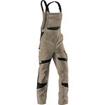 KÜBLER Latzhose Activiq 32505365-2599-29, Ergonomische Arbeitshose mit elastischen Trägern, Sandbraun/Schwarz, Größe 29