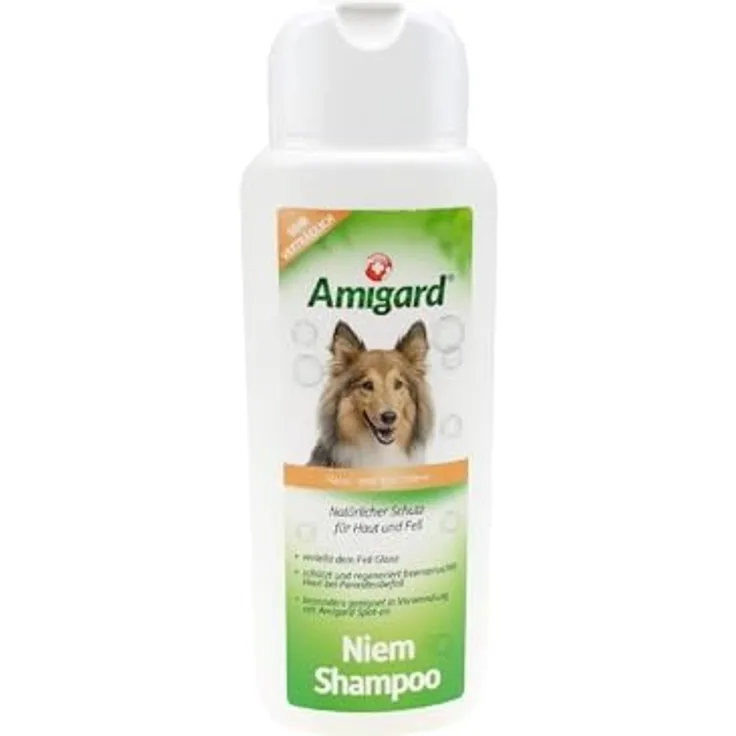 Amigard Niem-Shampoo für Hunde & Katzen, 250ml, Natürliches Shampoo ohne Chemie für eine natürliche Fellpflege, Hautfreundlich, Pflegend, bewährte Qualität