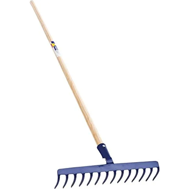 Jad 01801 Rechen 14 Zinken mit Stiel blau 150 cm