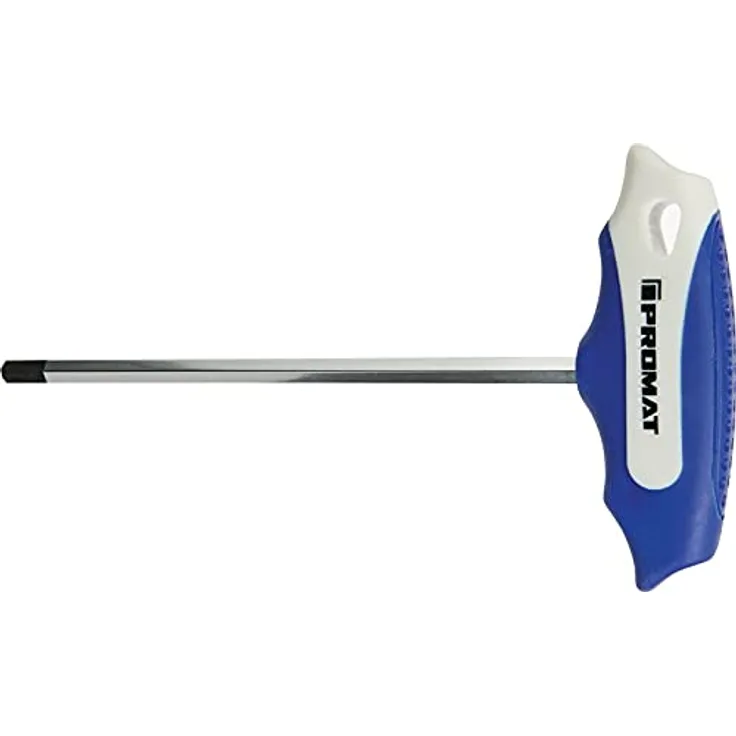 PROMAT Stiftschlüssel m. Quergr. SW 5mm, 350mm Klinge aus verchromtem S2-Stahl mit 2-Komponenten-Griff