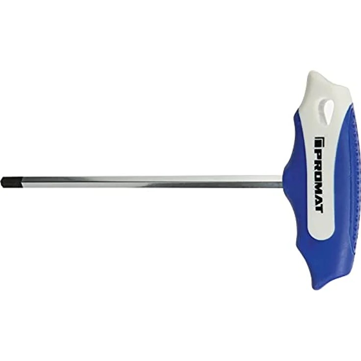 PROMAT Stiftschlüssel m. Quergr. SW 5mm, 350mm Klinge aus verchromtem S2-Stahl mit 2-Komponenten-Griff – Bild 1