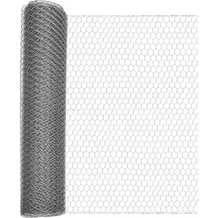 Windhager Kleintiergeflecht verzinkt, Sechseck-Geflecht, Drahtzaun für Hasen und Hühner, Dachrinnenabdeckung, Maschenweite 13mm, 10 x 0,5 m x 0,7 mm, 70022