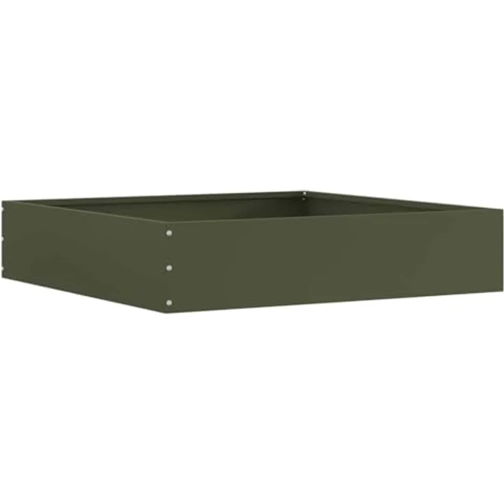 vidaXL Raseneinfassung 6er Set, Moderne Metallkante aus Stahl, Olive Grün, 60 x 60 x 13 cm, strapazierfähige DIY-Installation – Bild 5