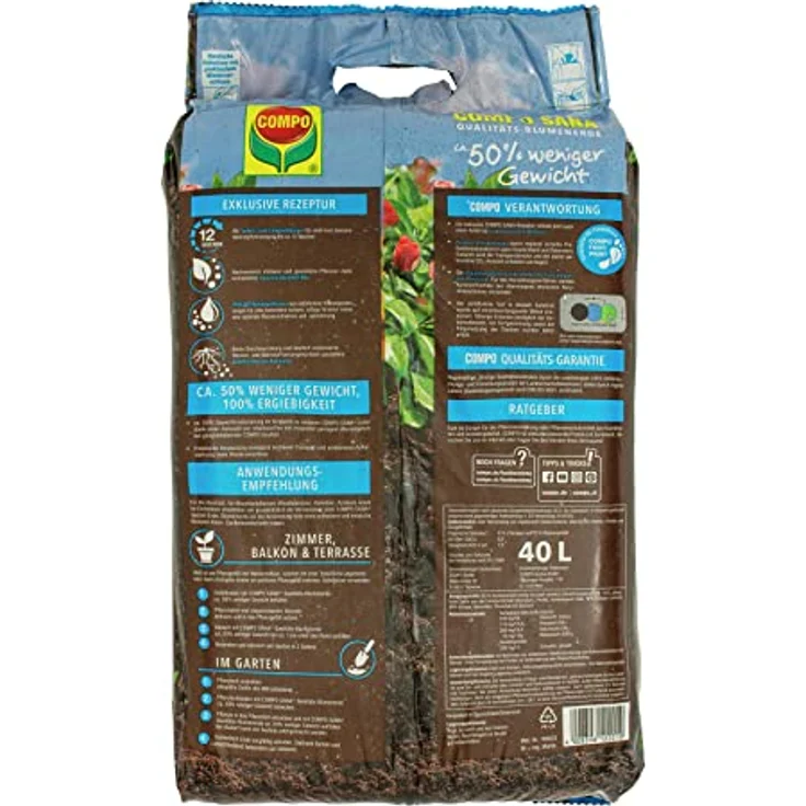 COMPO Sana Qualitäts-Blumenerde (50% weniger Gewicht) 40 Liter – Bild 7