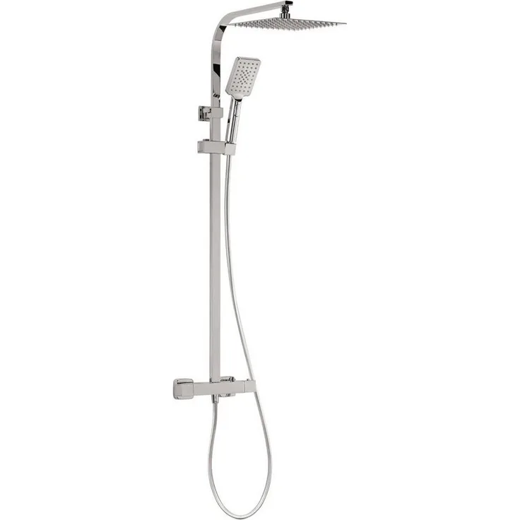 aquaSu Duschsystem Tela, Höhe 62 cm, 3 Strahlarten, Regenstrahl, Anti-Kalk-Funktion, chrom
