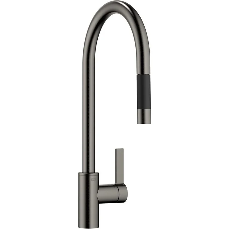 Dornbracht Küchenarmatur, Einhebelmischer mit ausziehbarer Brause und umstellbarem Wasserstrahl, seidenmatt dunkel