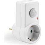 deleyCON Infrarot Bewegungsmelder für Steckdosen im Innenbereich 120° Arbeitsfeld 9m Reichweite Weiß