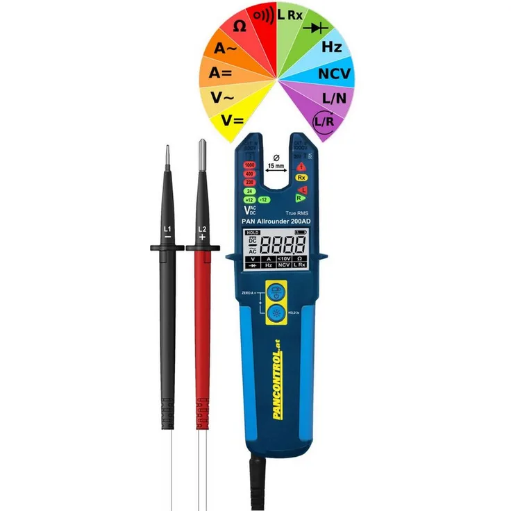 Pancontrol Spannungsprüfer PAN ALLROUNDER 200AD, Spannungs- & Durchgangsprüfer mit LED & LCD-Anzeige - Preisvergleich