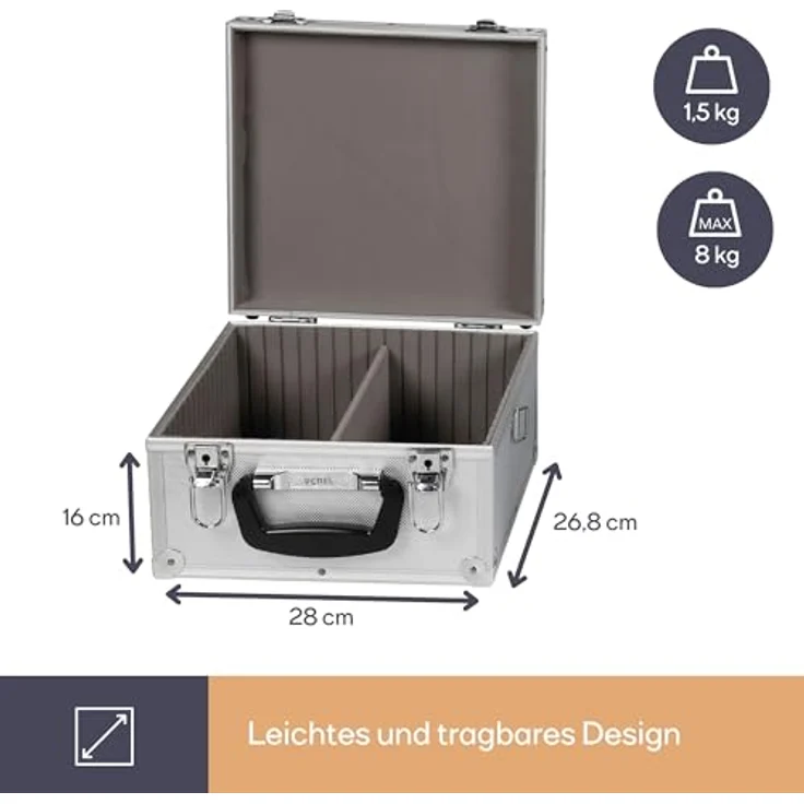 Perel CD Koffer 40 CDs-DVDs Aluminium 1 Stück B x H x T 280 x 160 x 268mm 1823-290 – Bild 6