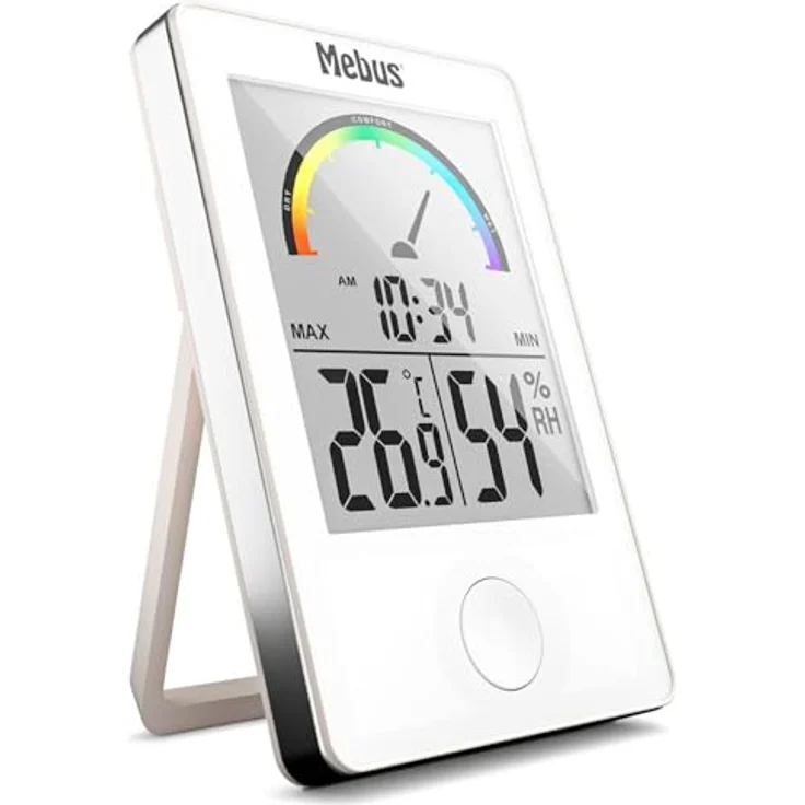 Mebus 11130 Thermo-Hygrometer, digitales Innenthermo- und Hygrometer mit Komfortanzeige, weiß – Bild 2