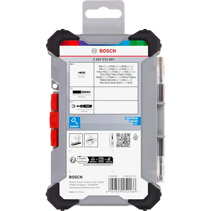 Bosch Accessories 2607012081 Bit-Set, 50-tlg. farbcodiert mit S2-Stahl und robustem Pick and Click-Koffer – Bild 4