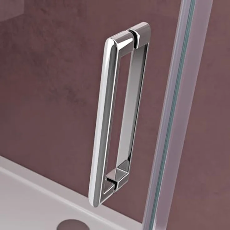 doporro Duschkabine 90x140x195cm, Duschabtrennung mit Schiebetür aus Klarglas, Sicherheitsglas mit Nanoversiegelung und Aluminiumprofilen – Bild 3