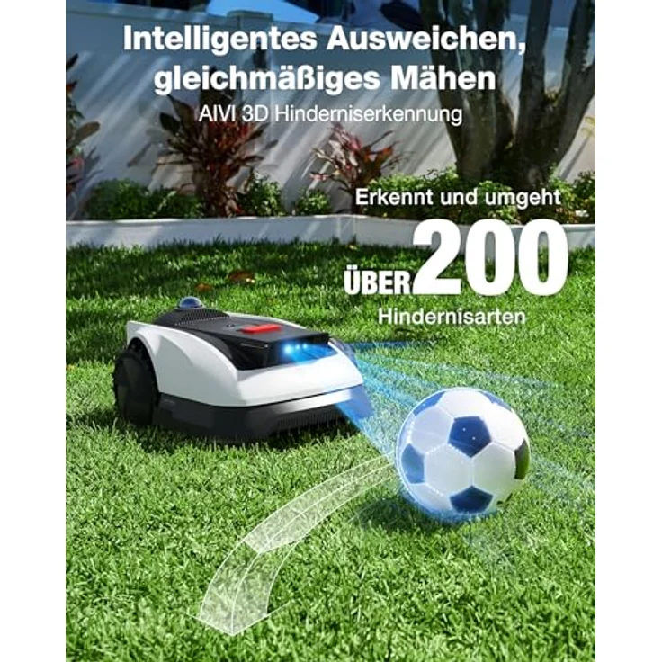 ECOVACS Mähroboter GOAT O1200 LiDAR PRO, vollautomatischer TruEdge Trimmer mit AIVI 3D Hinderniserkennung, Dual-LiDAR Navigation und IPX6 Wasserschutz, white-black One Size – Bild 5