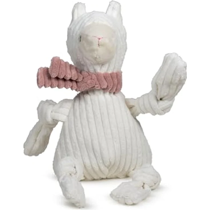 HuggleHounds Wild Things Llama Knottie Large, langlebiges quietschendes Hundespielzeug mit geknoteten Gliedmaßen für interaktives Spielen und Kauen – Bild 1