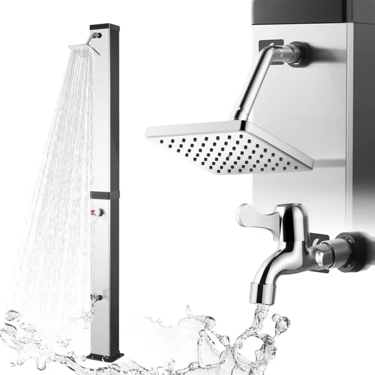 Strattore Solardusche Ocean in Schwarz/Silber, 40 Liter Tankvolumen, 60 °C maximale Wassertemperatur