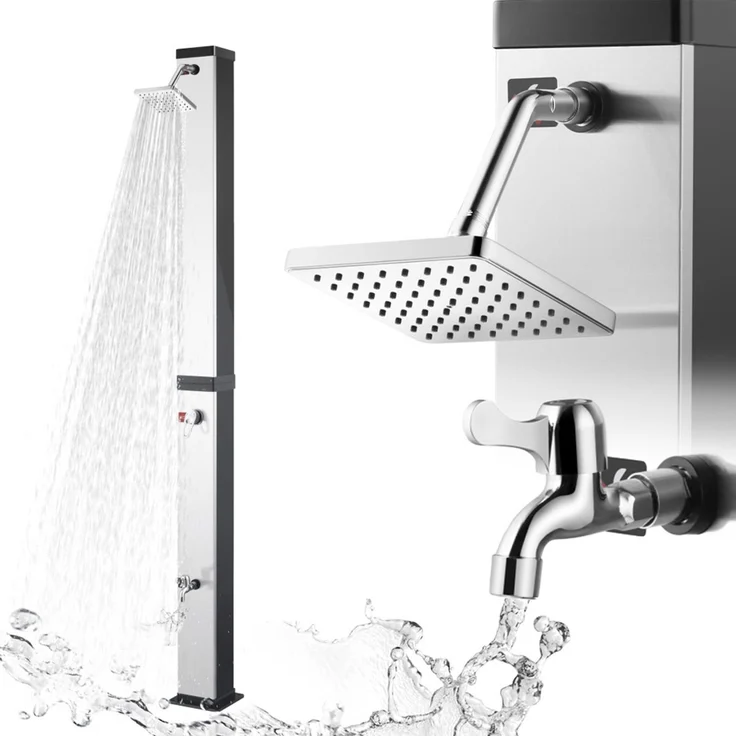 Strattore Solardusche Ocean in Schwarz/Silber, 40 Liter Tankvolumen, 60 °C maximale Wassertemperatur