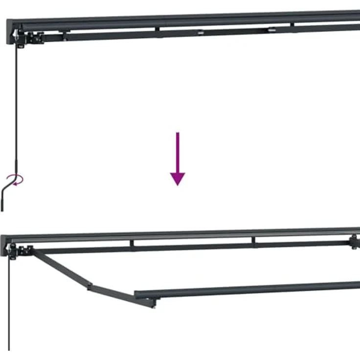 vidaXL Manueller Markisenrahmen mit LEDs, Weiß, 5 x 3,5 m – Bild 3
