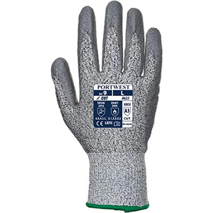 Portwest Herren Cut 5 Glove, Schnittschutzhandschuh mit Kontakt- und Hitzeschutz, grau, Größe L EU – Bild 3