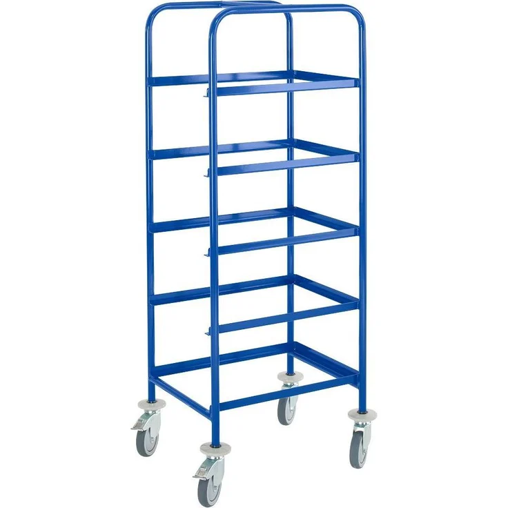Rollcart Kommissionierwagen 16-4400, Stabiler Transportwagen mit 150 kg Tragkraft, blau, 41,0 x 61,0 x 157,0 cm