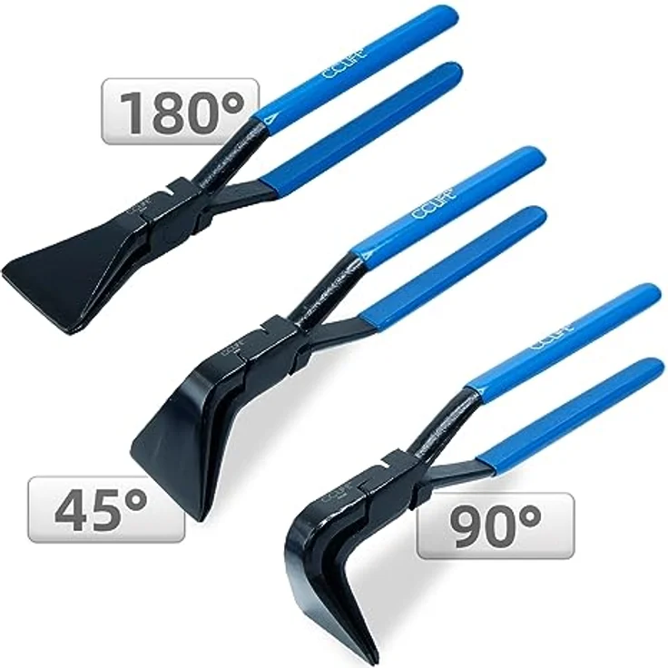 CCLIFE 3tlg 0° 45° 90° Falzzange Gerade Abgewinkelt Abkantzange Blechzange Maulbreite 60 mm – Bild 3