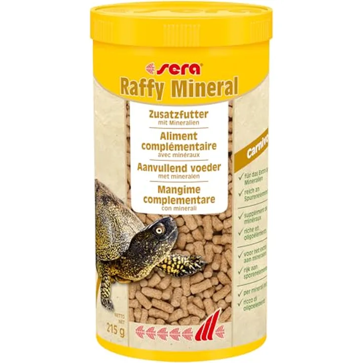sera Raffy Mineral, Ergänzungsfutter für Wasserschildkröten, 1000 ml schwimmende Sticks mit Mineralien, Vitaminen & Spurenelementen für gesundes Panzer- und Knochenwachstum