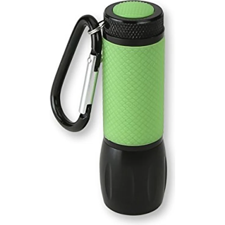 CARSON RedSight Pro Rotlicht-LED Taschenlampe, 9 LEDs, 2 Helligkeitsstufen, leuchtender grüner Griff, mit Karabinerhaken – Bild 4