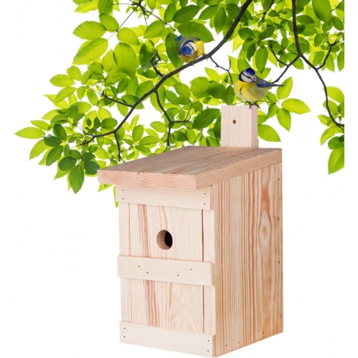 1x Nistkasten für Meisen & Kleinvögel - Vogelhaus aus Massivholz - 27x17x17cm