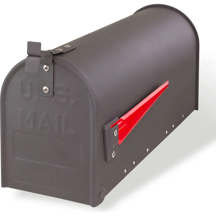 Amerikanischer Briefkasten American Mailbox Zeitungsrolle Stahl anthrazit