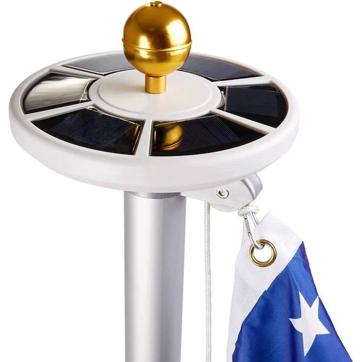 Fahnenmast Solar Licht - Solarbetriebenes Fahnenmastlicht mit 26 LEDs - Fahnenstangen Beleuchtung