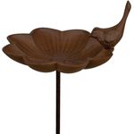 Esschert Design Vogeltränke Vogelbad Vogelbecken Futterschale Guss Vogel Stab