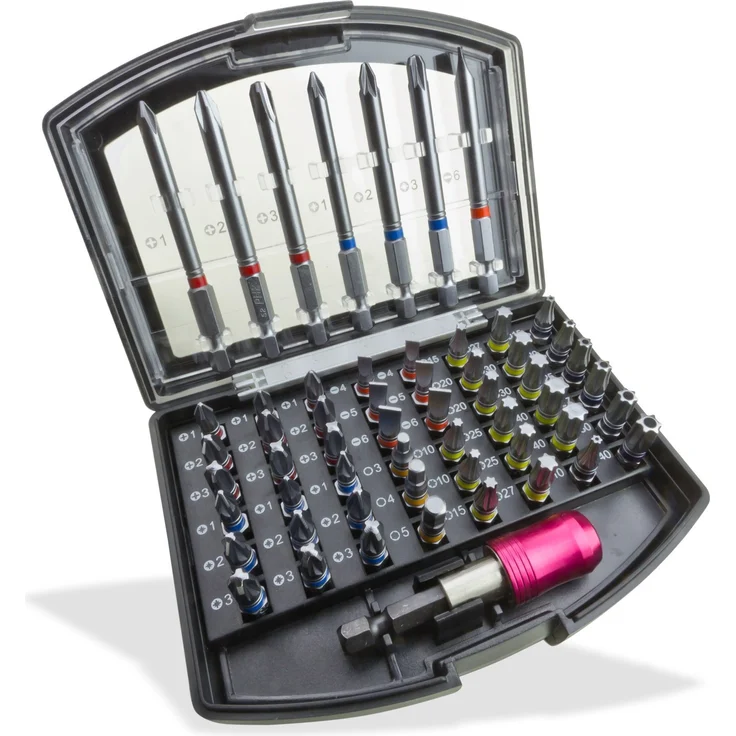 dema Bit Set Bit-Set Bitsatz Bit Satz Spezialbits Bitbox Sortiment 56-tlg. S2-Stahl