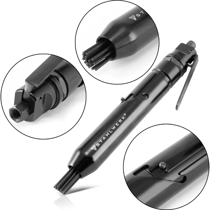 STAHLWERK DNE-600 ST professioneller Druckluft-Nadelentroster in gerader Bauform mit einem Trommelhub von 14 mm und 6.000 Schlägen pro Minute für Werkstatt und Industrie - Preisvergleich