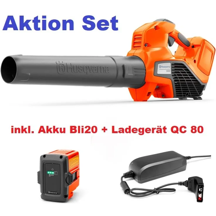 Husqvarna Akku-Blasgerät 120iB Set inkl. Akku BLi20 und Ladegerät QC80 - Preisvergleich