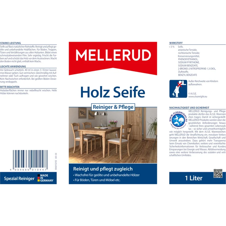 Mellerud Holz Seife Reiniger & Pflege 1,0 l – Bild 4