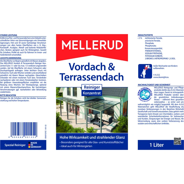 Mellerud Vordach & Terrassendach Reiniger Konzentrat 1,0 l – Bild 4