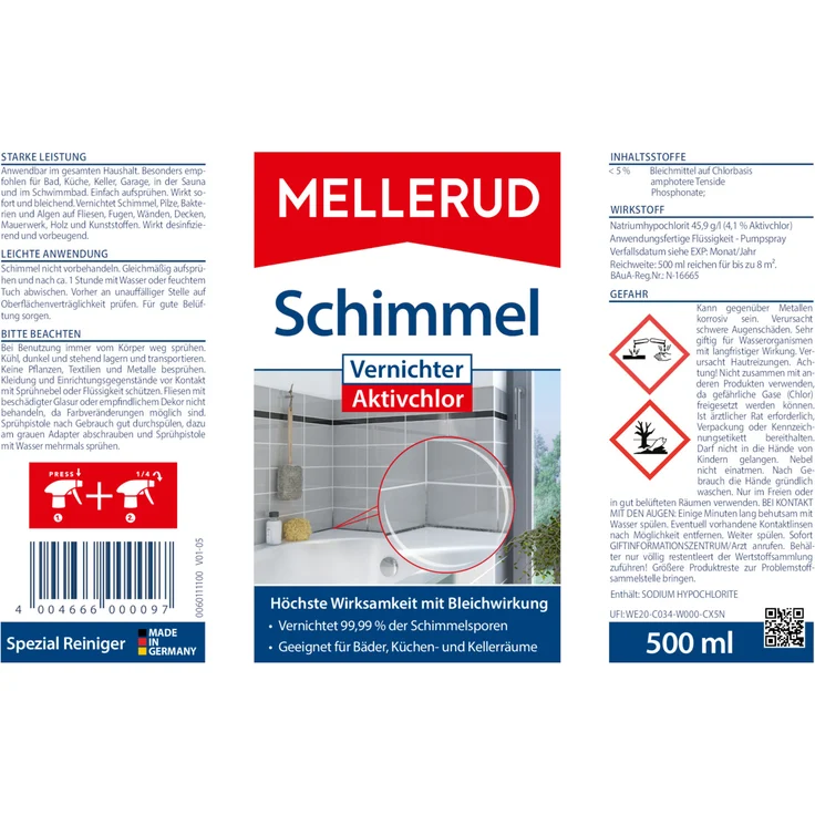 Mellerud Schimmel Vernichter Aktivchlor 0,5 l – Bild 5