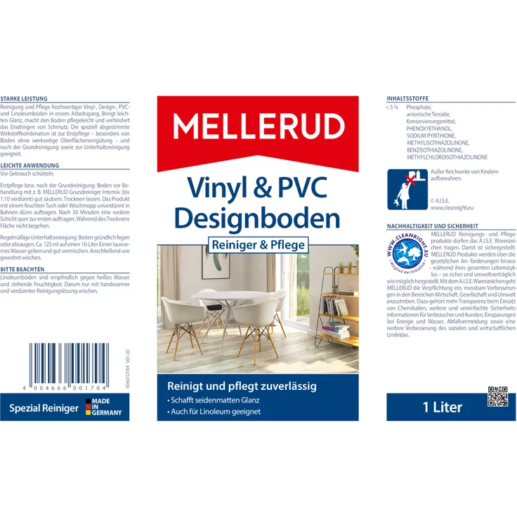 Mellerud Vinyl & PVC Designboden Reiniger & Pflege 1,0 l – Bild 4