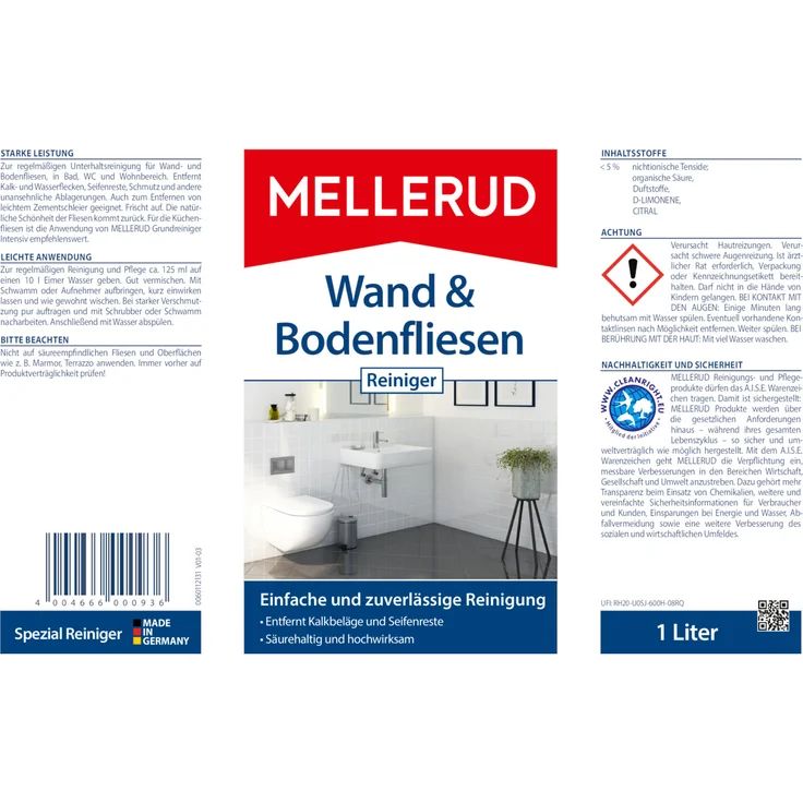 Mellerud Wand & Bodenfliesen Reiniger 1,0 l – Bild 4