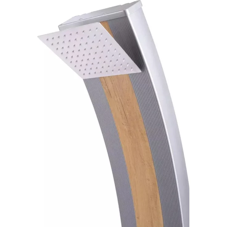 Steinbach Gartendusche Slim Line Duo, Solardusche, 220cm Höhe, Aluminium mit Holzoptik, 40 Liter – Bild 2