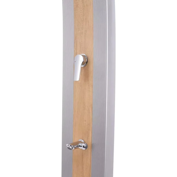 Steinbach Gartendusche Slim Line Duo, Solardusche, 220cm Höhe, Aluminium mit Holzoptik, 40 Liter – Bild 3