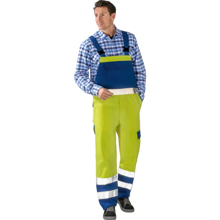 Major Protect Warnschutz Warn Latzhose warngelb/kornblau Größe 42