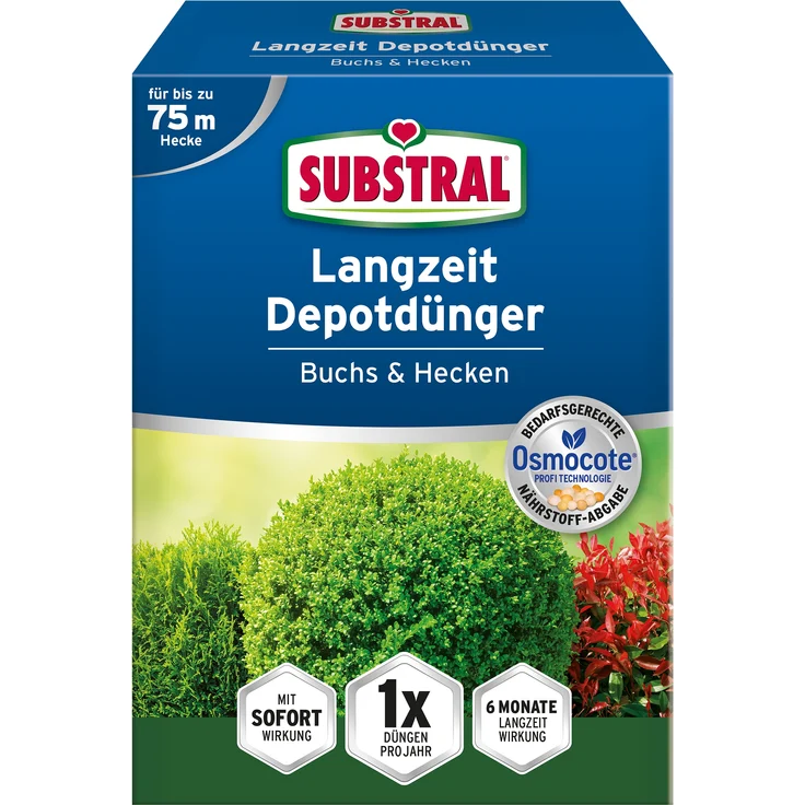 SUBSTRAL Langzeit Depotdünger für Buchs & Hecken, 1,5 kg – Bild 1
